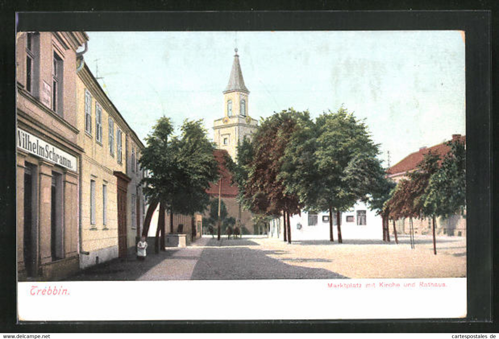 AK Trebbin, Marktplatz Mit Kirche Und Rathaus - Trebbin