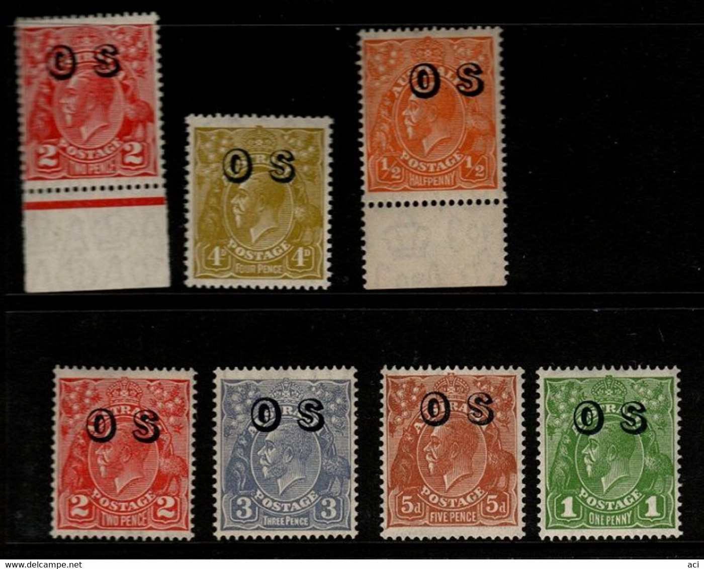 Australia SG O128-32  1933 King George V Heads, Overprinted OS ,Mint Never Hnged - Servizio