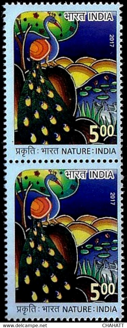 BIRDS- PEACOCK- PHEASANTS- NATURE INDIA- PAIR -INDIA-MNH-SBS-53 - Paons