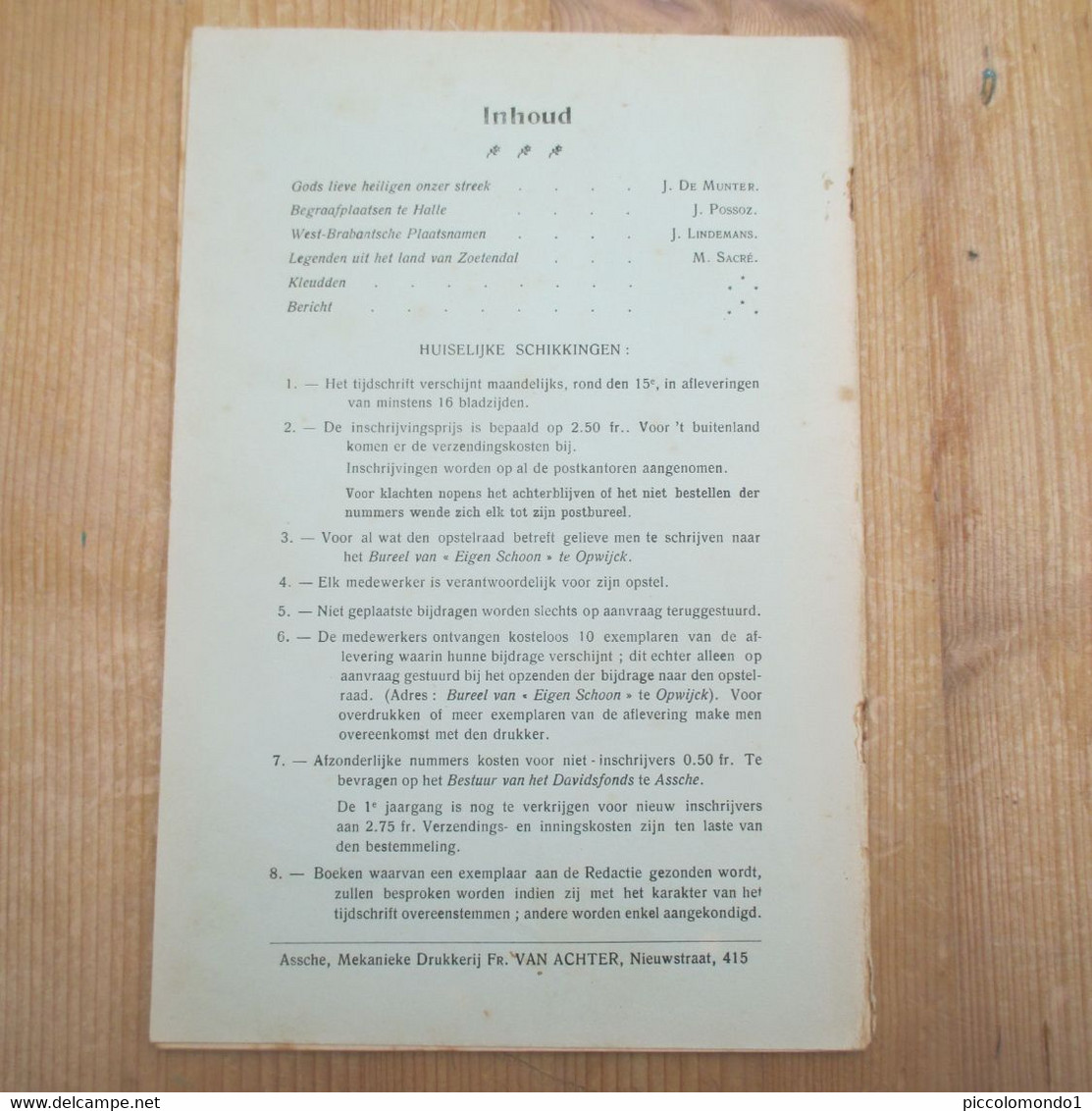 Eigen Schoon 1912 Lieve Heiligen Halle Begraafplaatsen Legenden Zoetendal West Brabant Plaatsnamen - Histoire