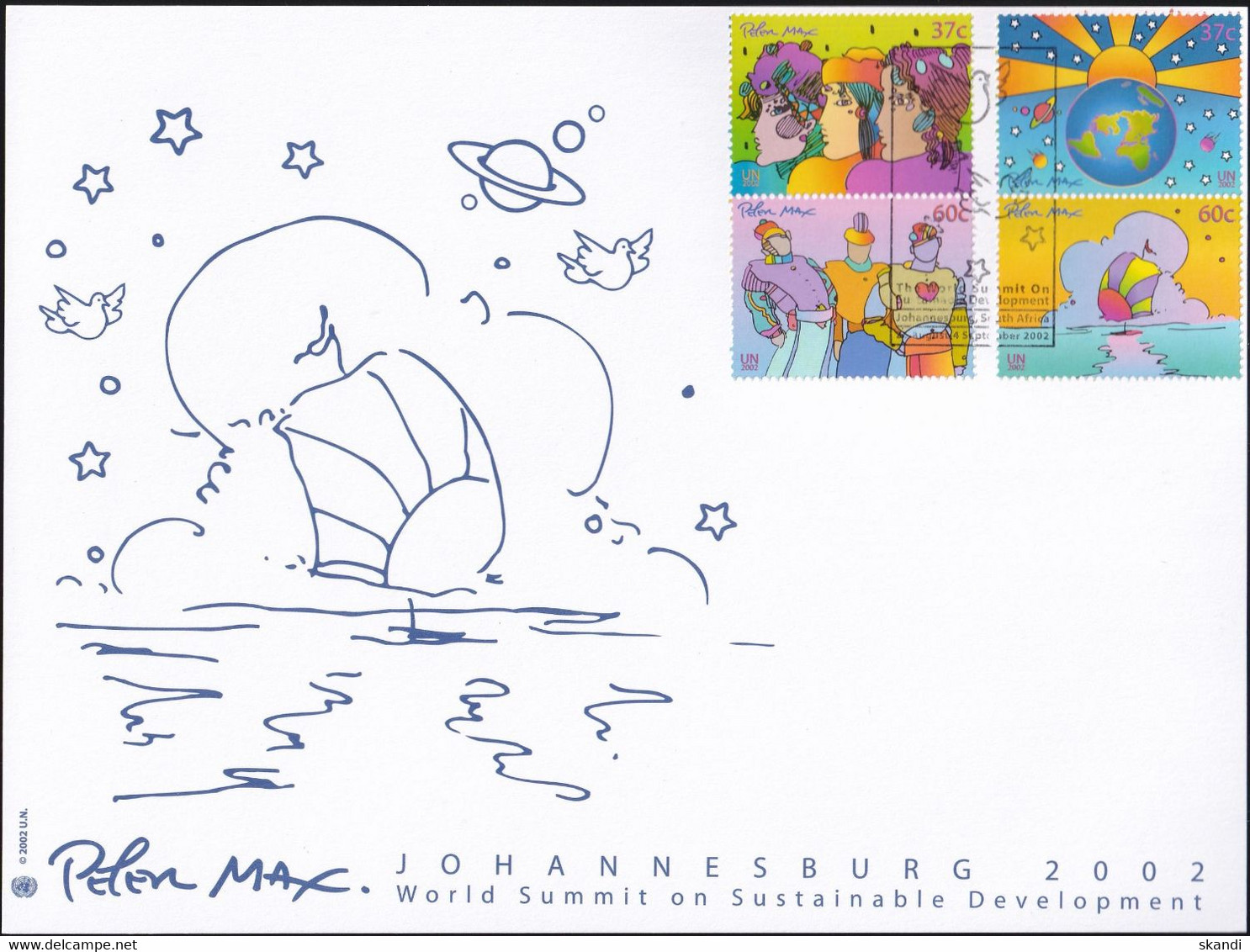 UNO NEW YORK 2002 Erinnerungskarte - Souvenir Card Johannesburg 2002 - Lettres & Documents