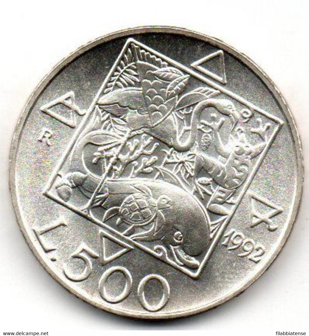 1992 - Italia 500 Lire Flora E Fauna II - Senza Confezione      ----- - Herdenking