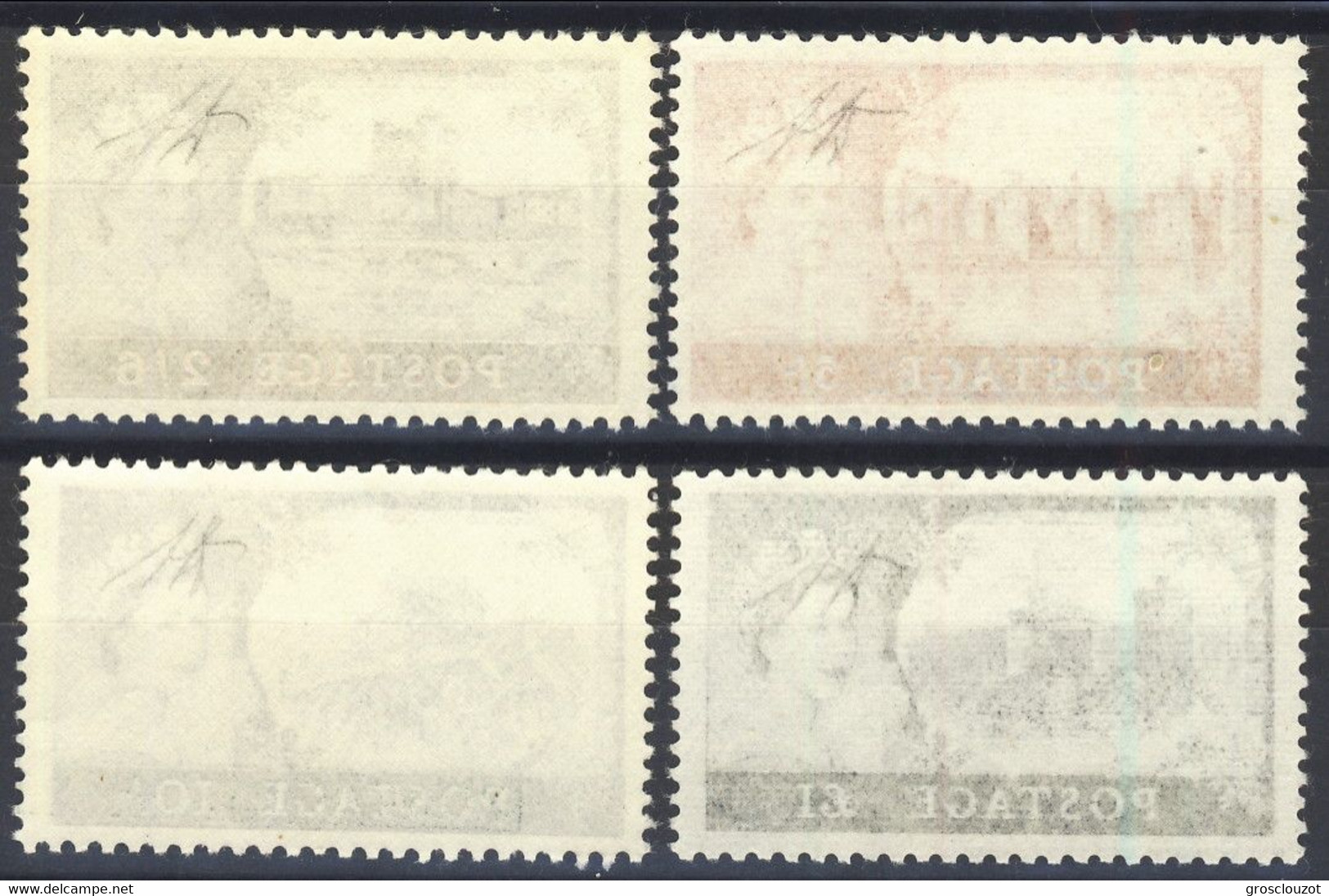 GRAN BRETAGNA 1955 Castelli Con Efficie Elisabetta II, De La Rue ** MNH LUX, Firme A. Diena, Cat UNIF. 283A/286A - Unused Stamps