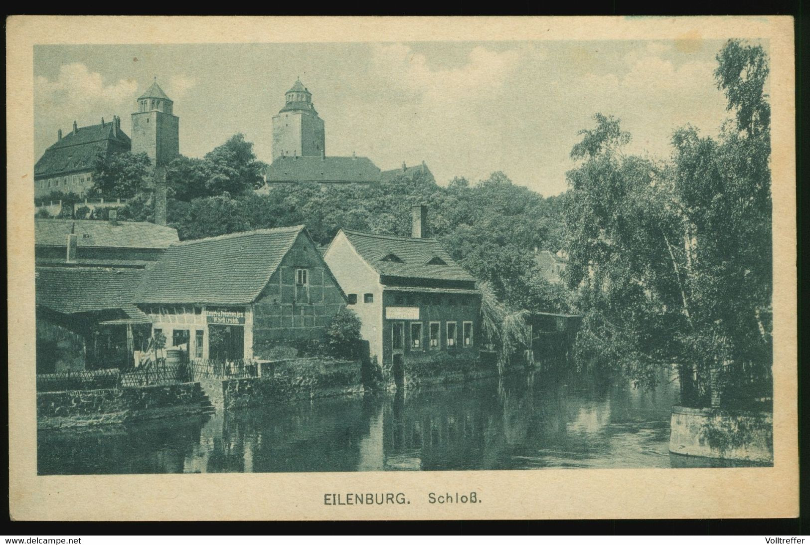 AK Um 1920 Schloß Eilenburg, Davor Geschäft Kutsch- Und Preschwagen W. Schirsich - Eilenburg