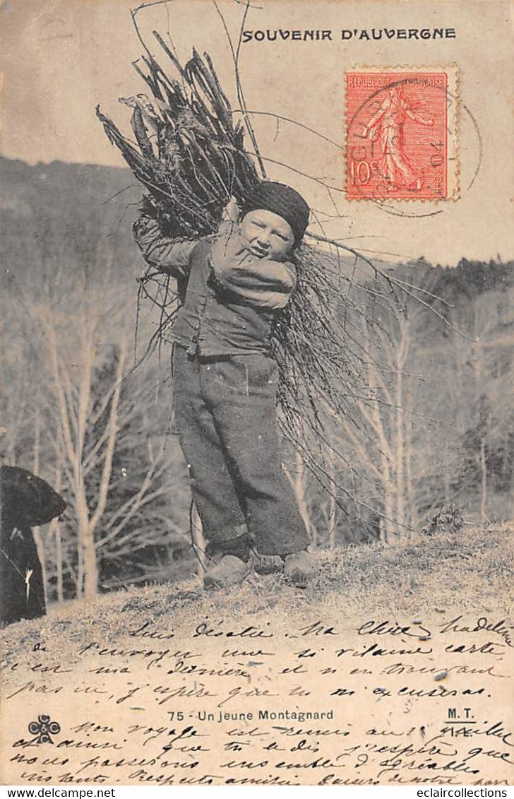 Divers Auvergne      63       Jeune Montagnard Portant Du Bois Mort        (voir Scan) - Auvergne Types D'Auvergne