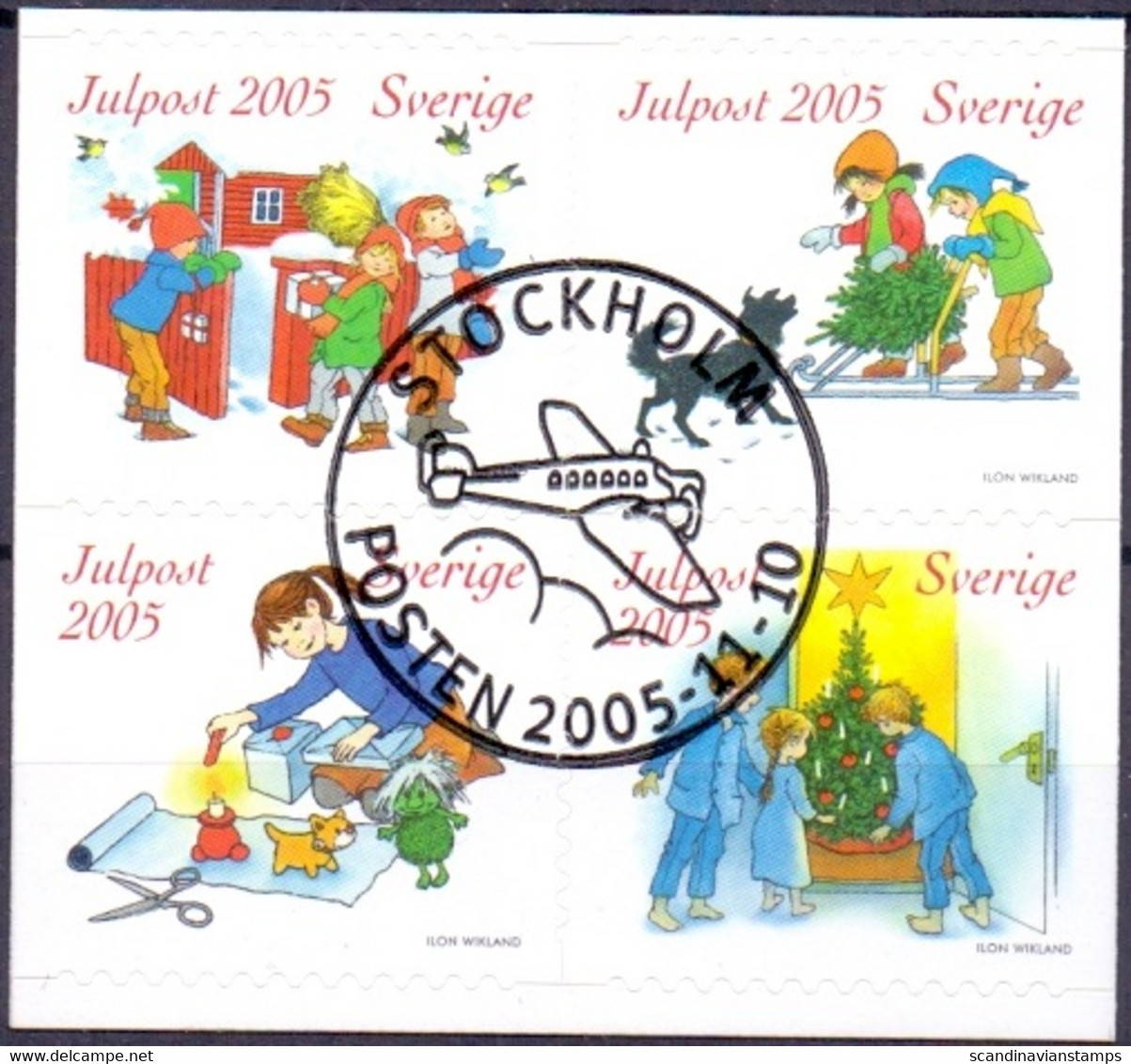 ZWEDEN 2005 Blok Kerstzegels GB-USED - Oblitérés