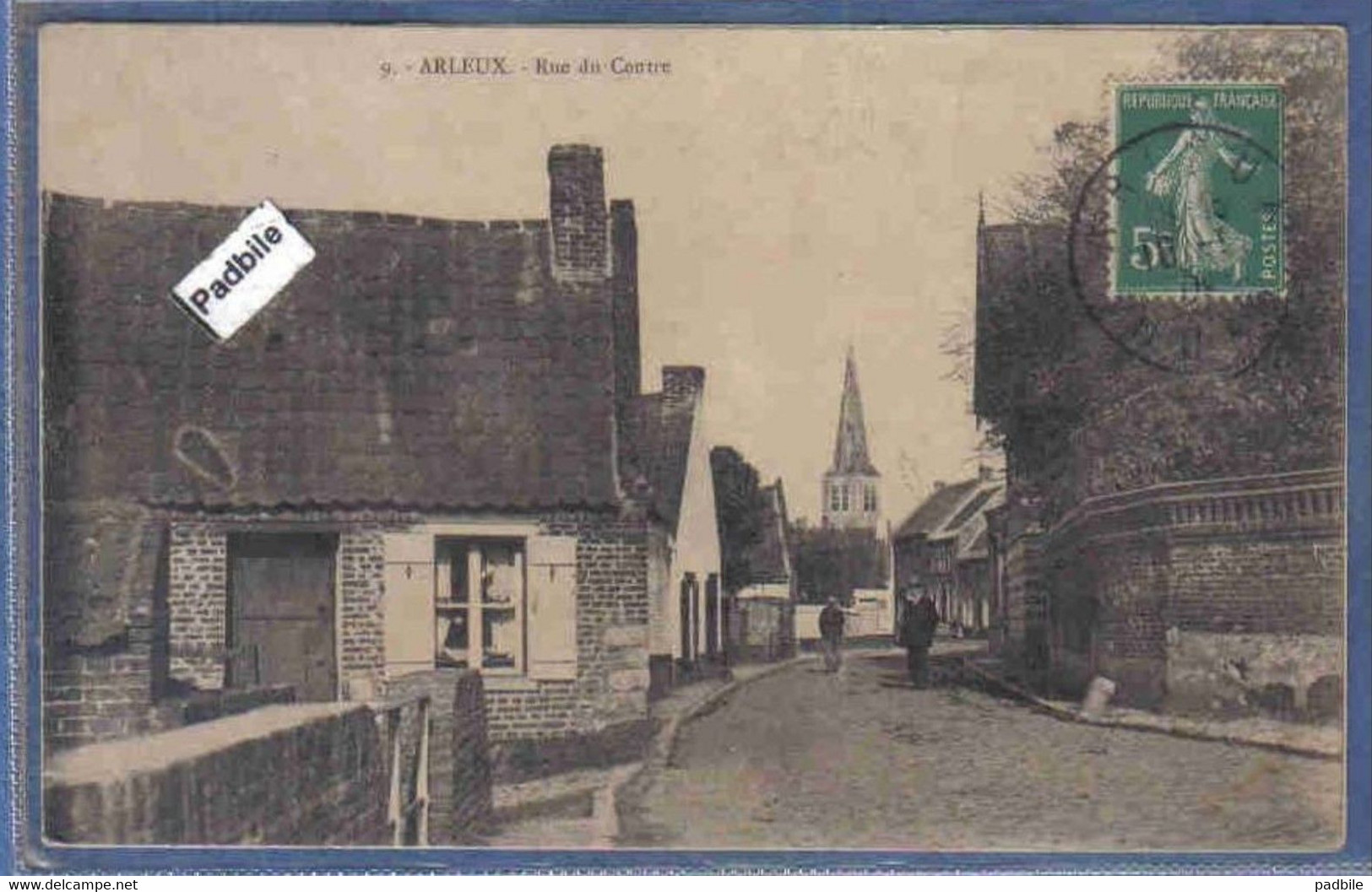 Carte Postale 59. Arleux  Rue Du Centre Pays De L'ail Trés Beau Plan - Arleux