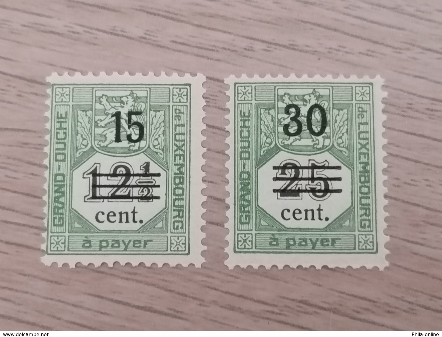 LUXEMBOURG 1920 Portomarken - Timbres-TAXE Mi / Yt 8-9 Aufdruck - Surcharges MNH ** Postfrisch - Segnatasse