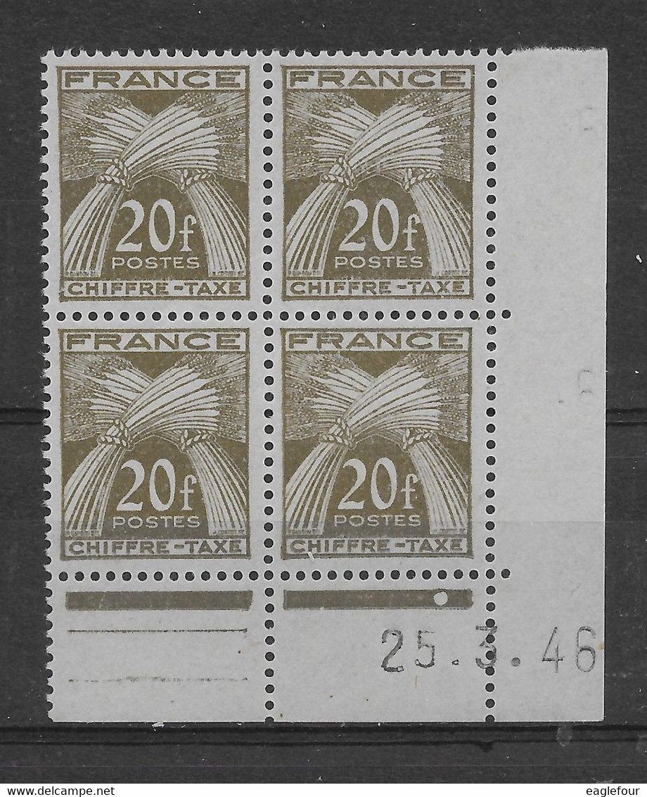 Coin Daté Taxe N° 77 Du 25.03.1946 ** TTBE - Cote Y&T 2024 De 63 € - Postage Due