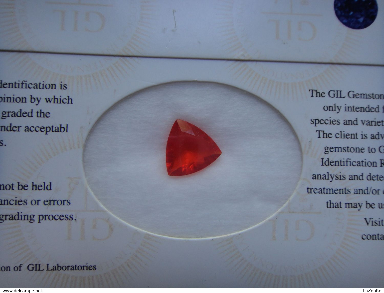 LaZooRo: Red 'fire' Opal 1.86ct - Certificate - Opal