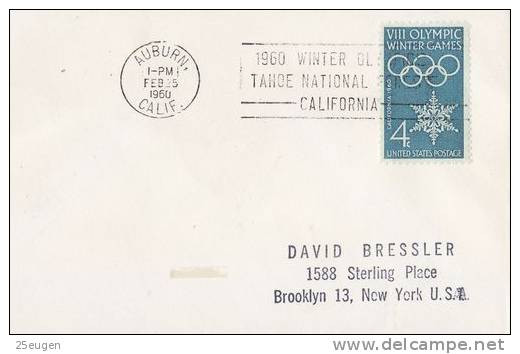 UNITED STATES 1960 SQUAW  VALLEY POSTMARK - Invierno 1960: Squaw Valley