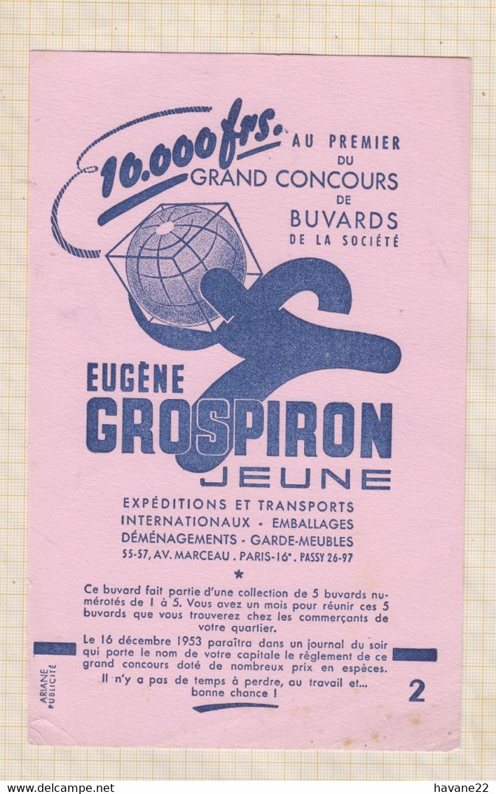 21/104 Buvard TRANSPORTS EUGENE GROSPIRON - Transports