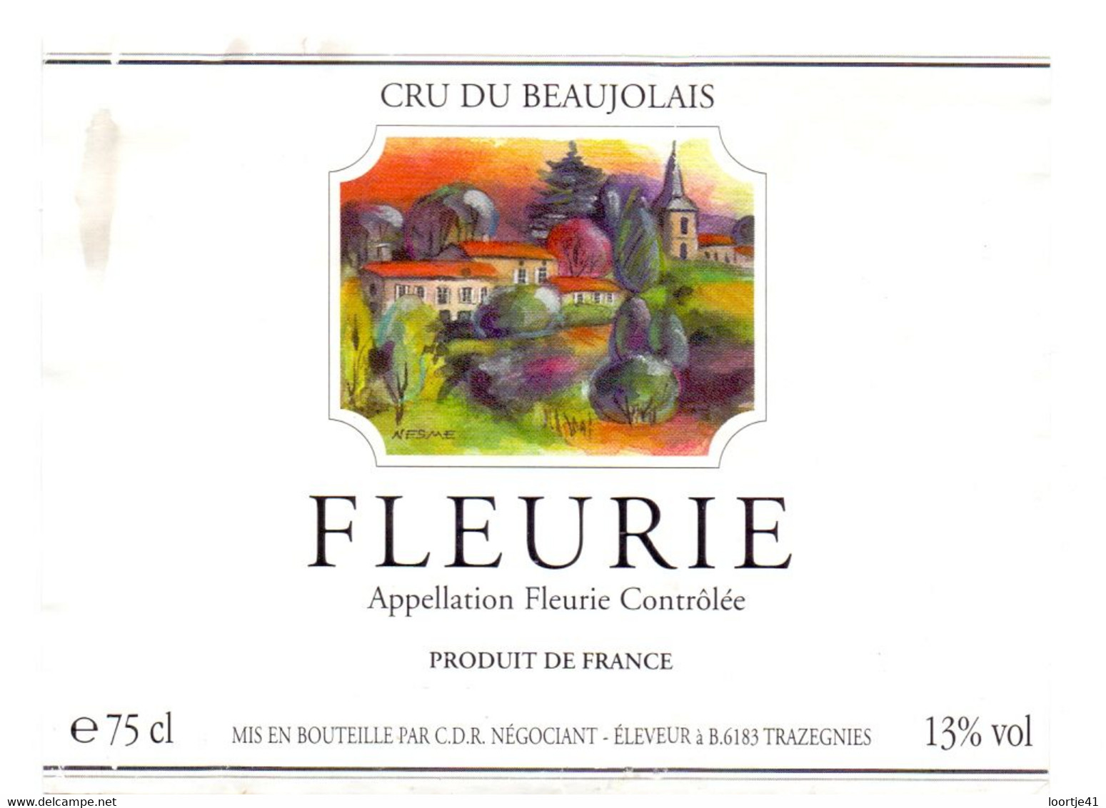 Etiket Etiquette - Vin Wijn - Beaujolais - Fleurie , Trazegnies - Beaujolais