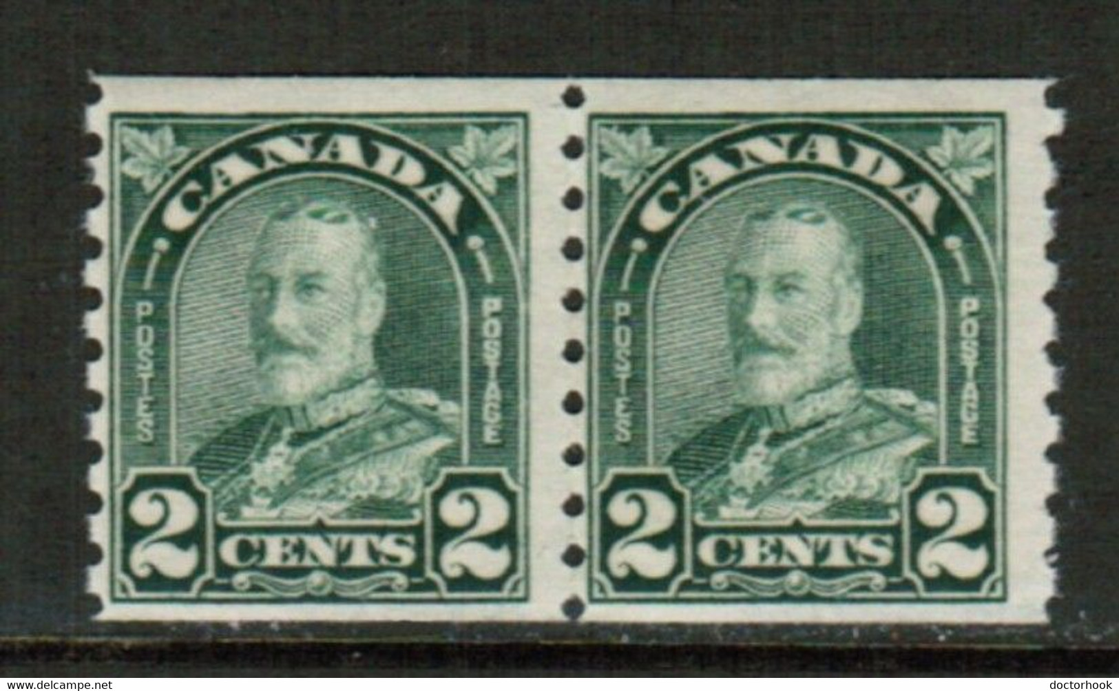 CANADA  Scott # 180* F-VF MINT LH PAIR (Stamp Scan # 783) - Francobolli In Bobina