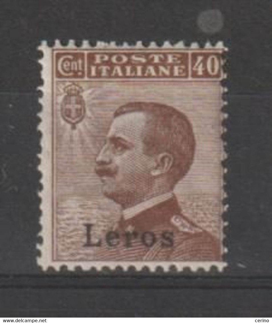 EGEO - LERO:  1912  SOPRASTAMPATO  -  40 C. BRUNO  N. -  SASS. 6 - Ägäis (Lero)