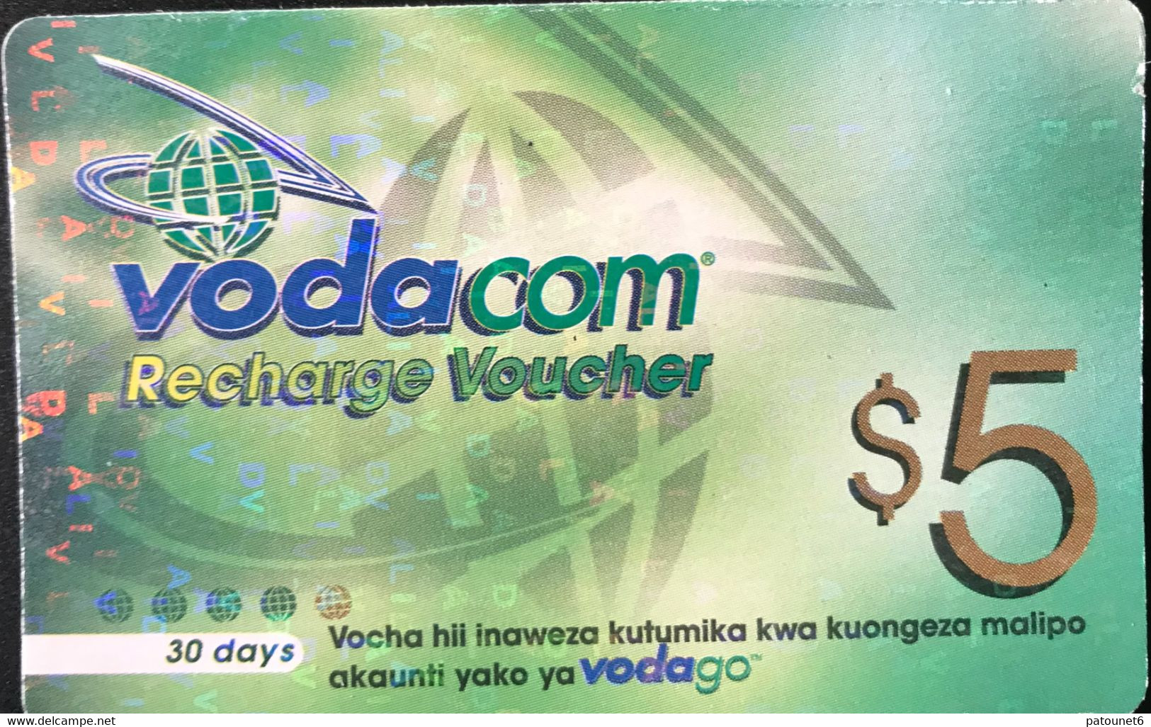 TANZANIE  -  Recharge  -  Vodacom  -  Vodago  -  $ 5 - Tansania