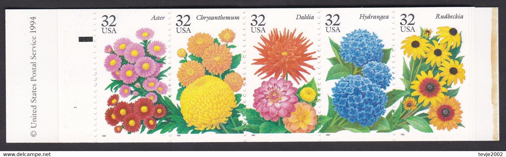 USA 1994 - Markenheftchen Mi.Nr. 172 (2450-2454) - Postfrisch MNH - Blumen Flowers - 1981-...