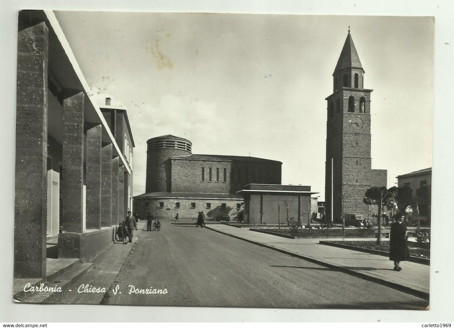 CARBONIA - CHIESA DI S.PONZIANO    - VIAGGIATA   FG - Carbonia