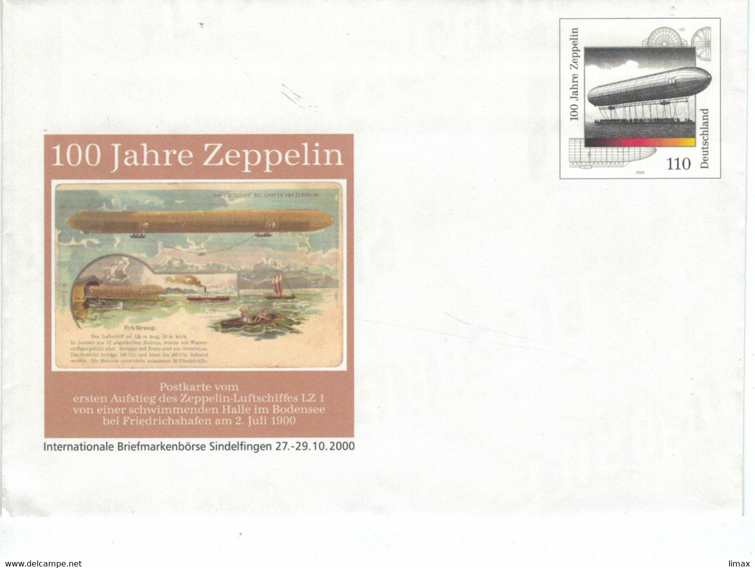 Ganzsache Zeppelin Schwimmende Halle Friedrichshafen Graf - Private Covers - Mint