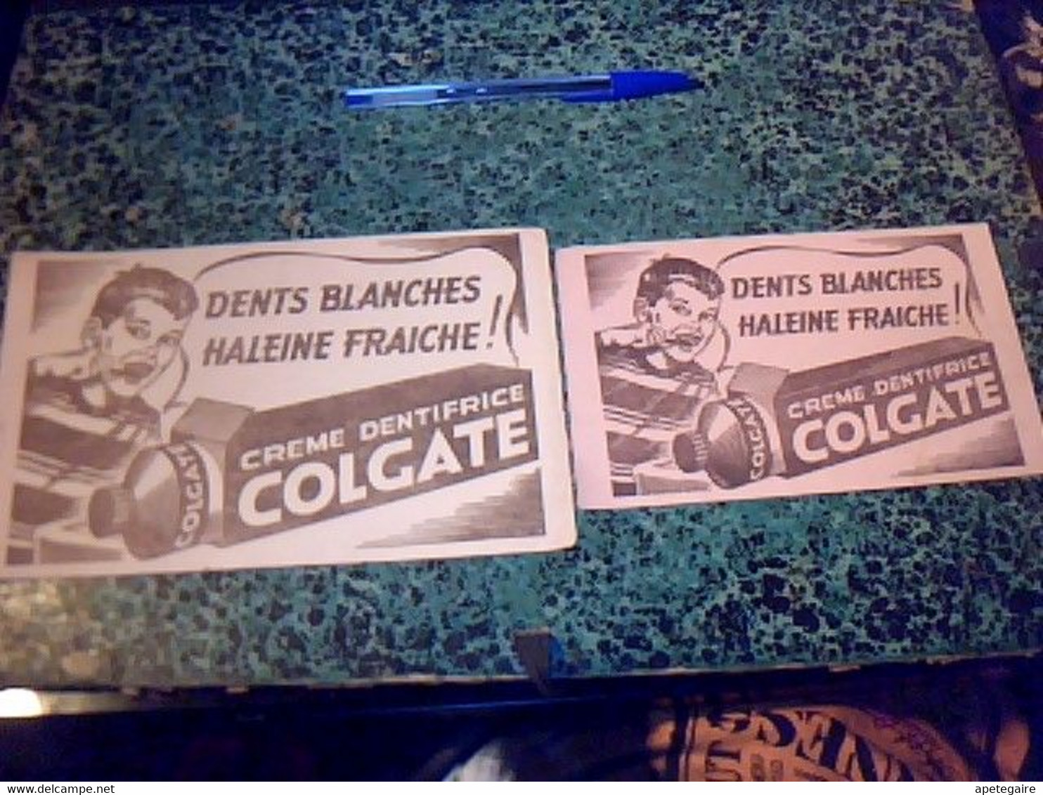 2 Buvards D' Occasion Identiques Mais De Dimension Différentes Crème Dentifrice Colgate - C