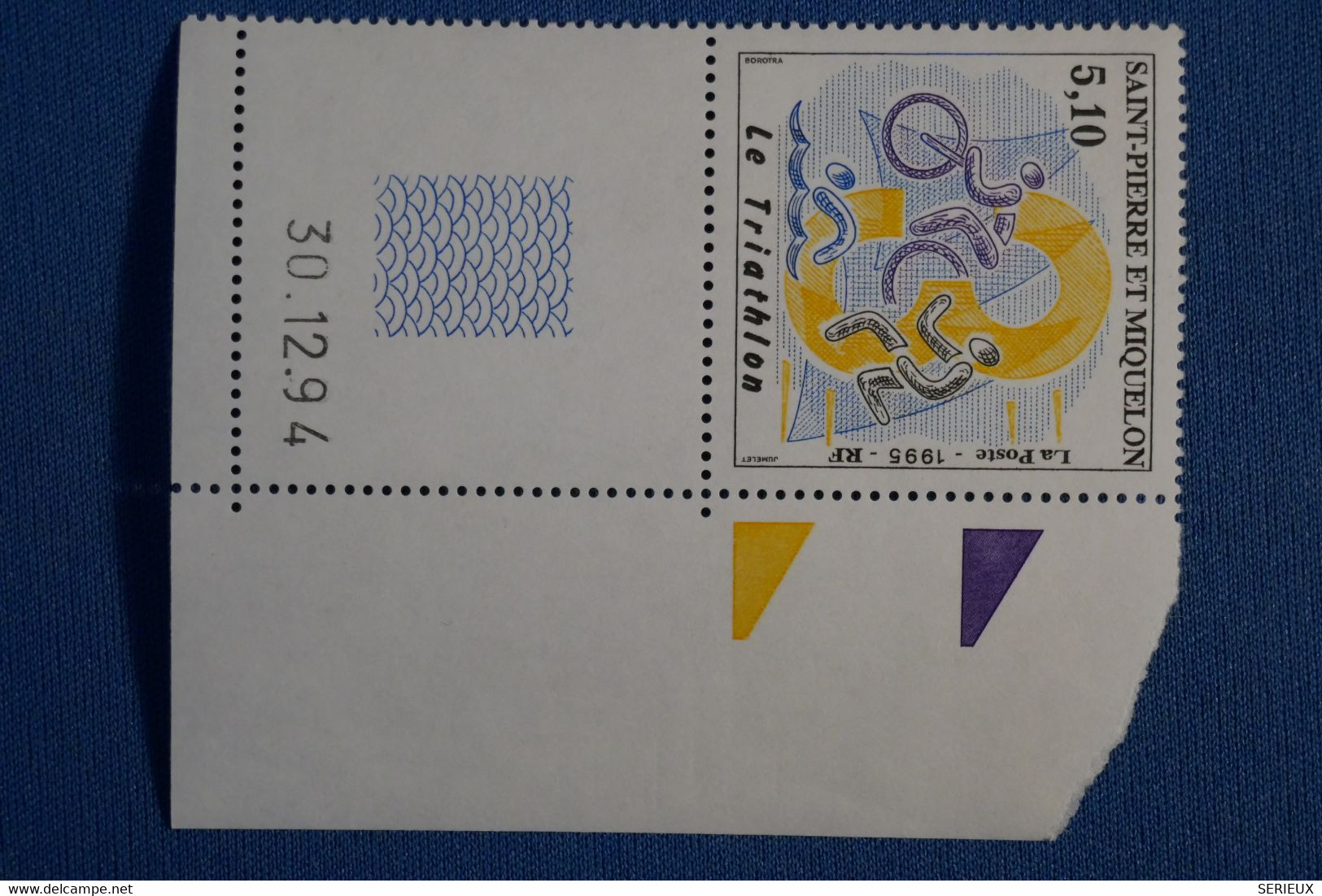V15 SAINT PIERRE ET MIQUELON 1995 + DATE ET BORD DE FEUILLE EN COIN - Unused Stamps