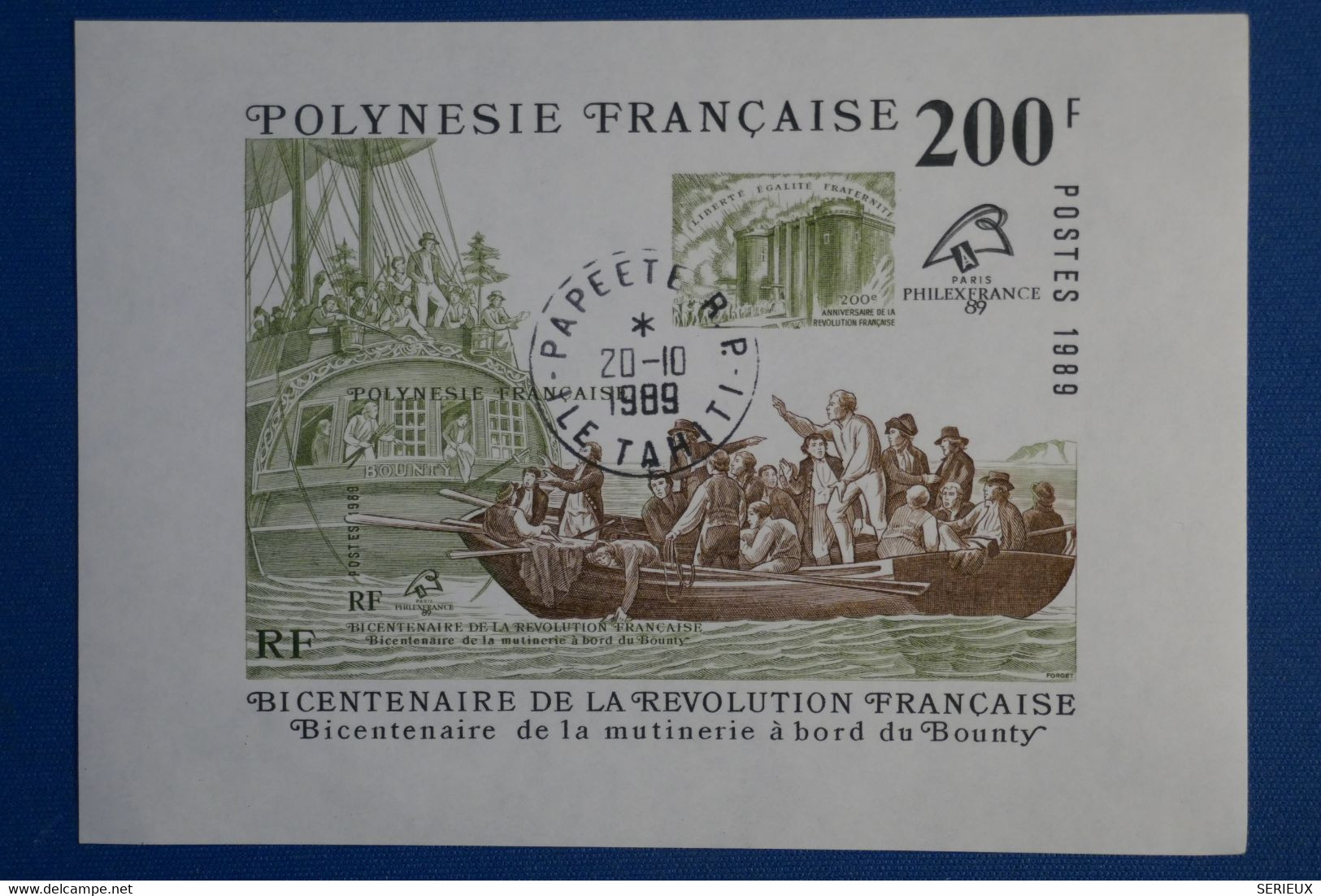 V15 POLYNESIE FRANCAISE BLOC FEUILLET N 15  REVOLUTION  1989 OBLITERES - Blocs-feuillets