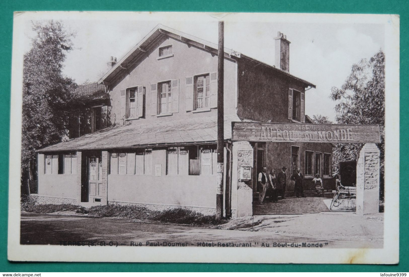 YERRES  ;  Le Café Restaurant Au "Bout Du Monde"    Carte Rare De 1948 - Yerres