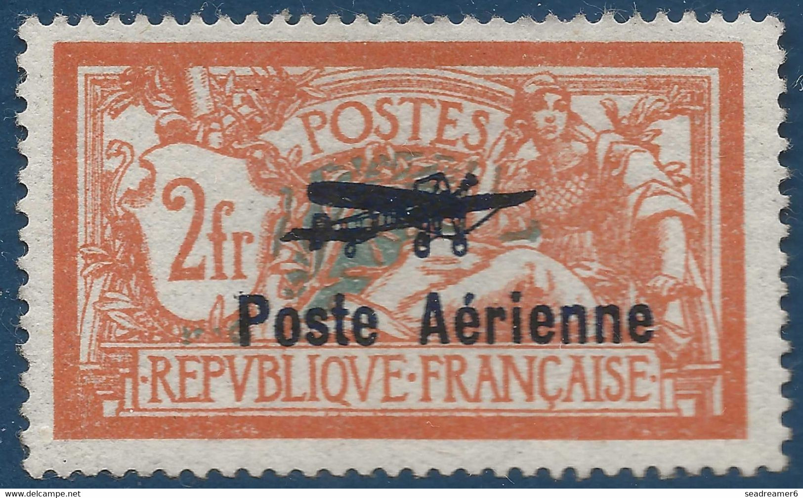 Poste Aérienne N°1* Merson 2 FR Orange Frais & Très Bon Centrage !(non Compté) Signé Calves - 1927-1959 Postfris