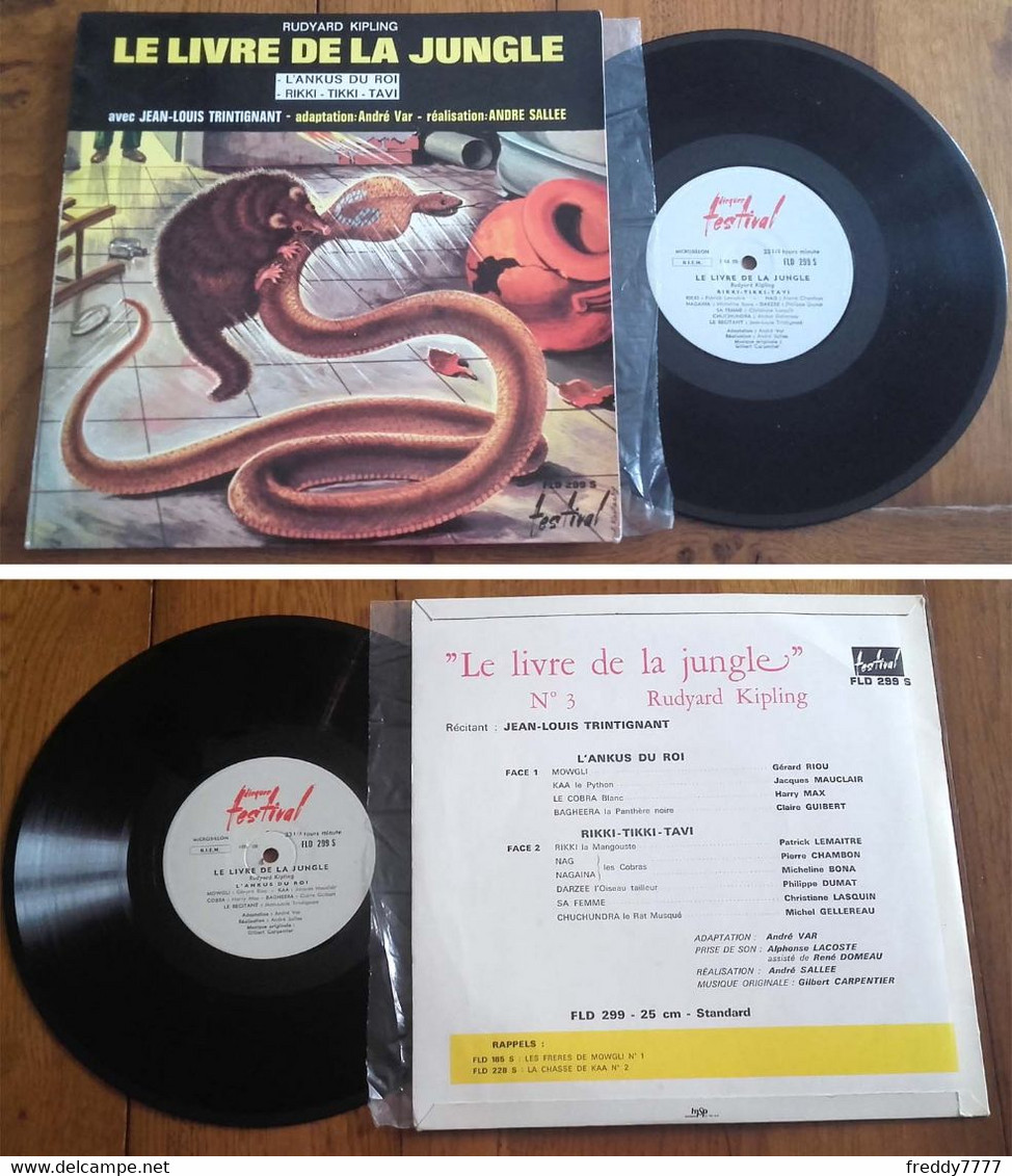 RARE French LP 33t RPM 25CM BIEM (10") "LE LIVRE DE LA JUNGLE" (Jean-Louis Trintignant, 1962) - Collector's Editions