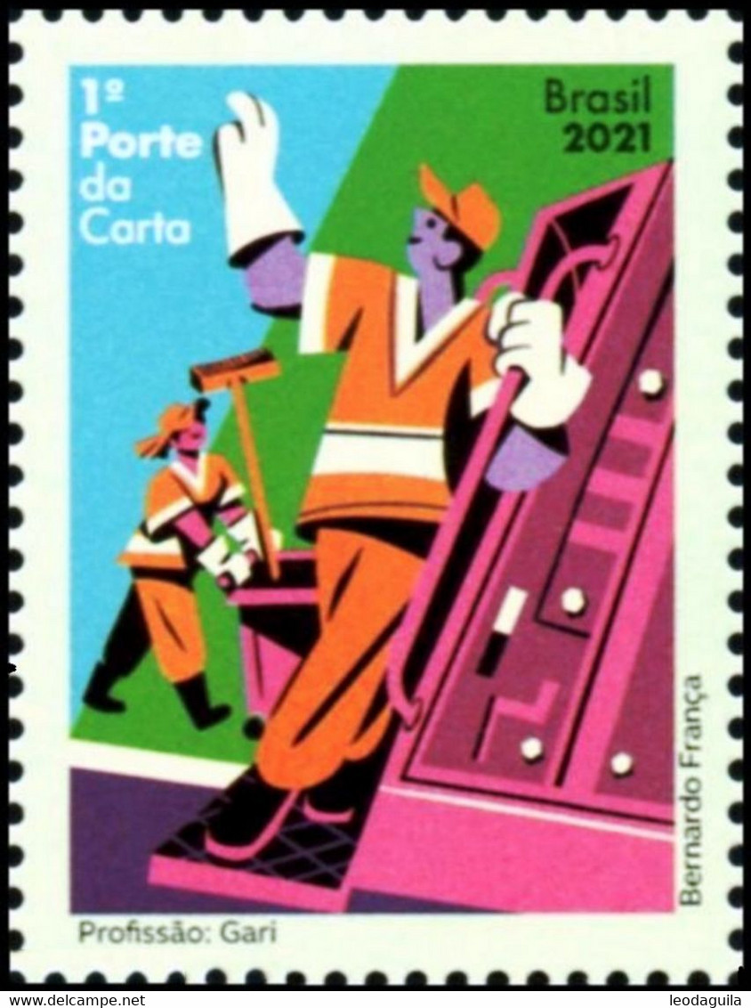 BRAZIL 2021  -  STREET-SWEEPER  -  GARI  -   MINT - Unused Stamps