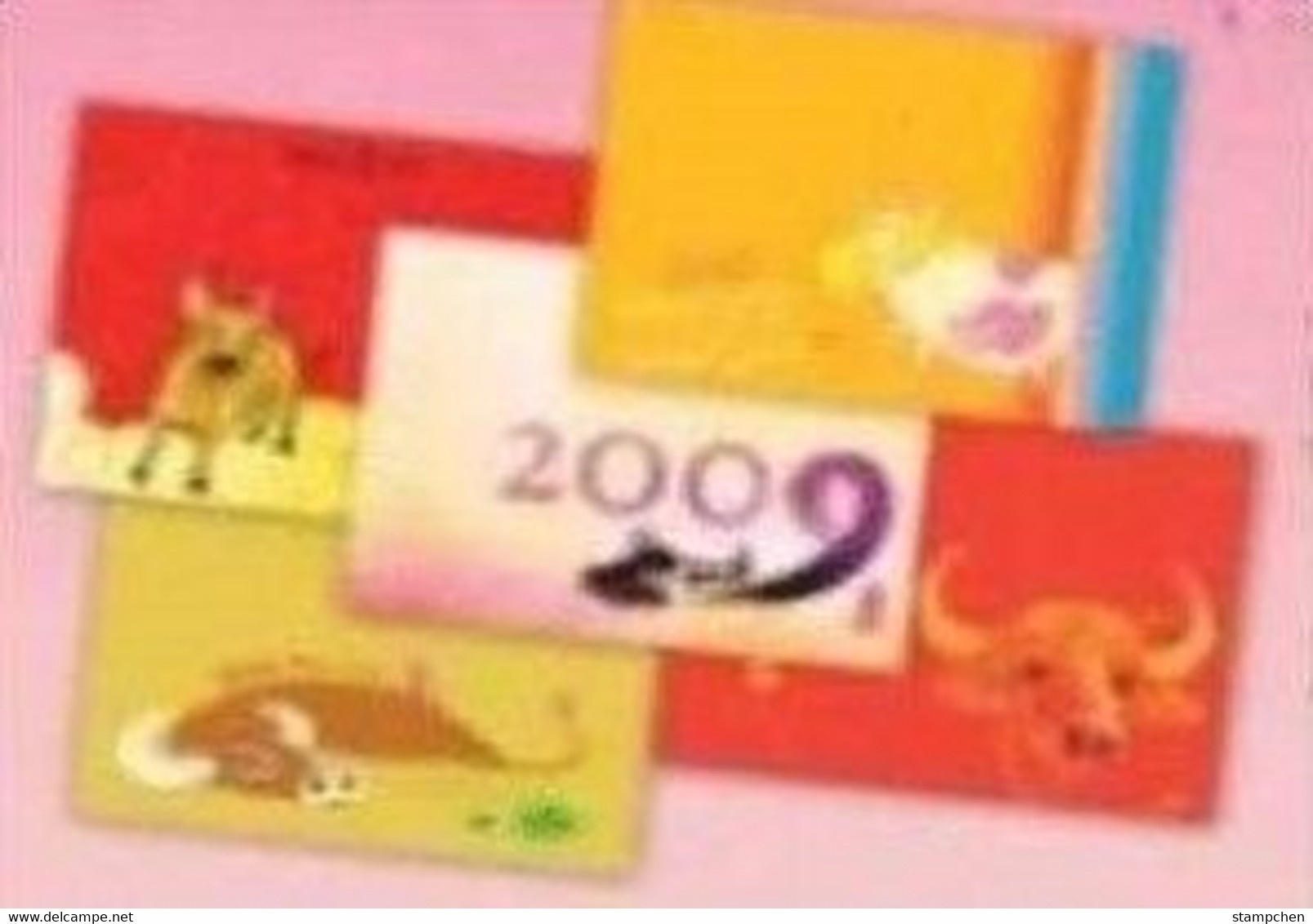 Taiwan Pre-stamp Lottery Postal Cards Of 2008 Chinese New Year Zodiac - Ox Cow Cattle Postal Stationary 2009 - Covers & Documents