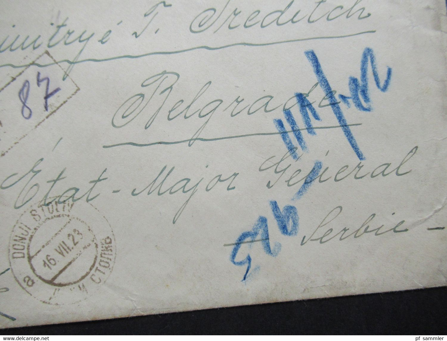Jugoslawien SHS 1923 Einschreiben Donji Stoliv (Montenegro) An Commandant De Cavalerie Etat Major General Serbie Belgrad - Briefe U. Dokumente
