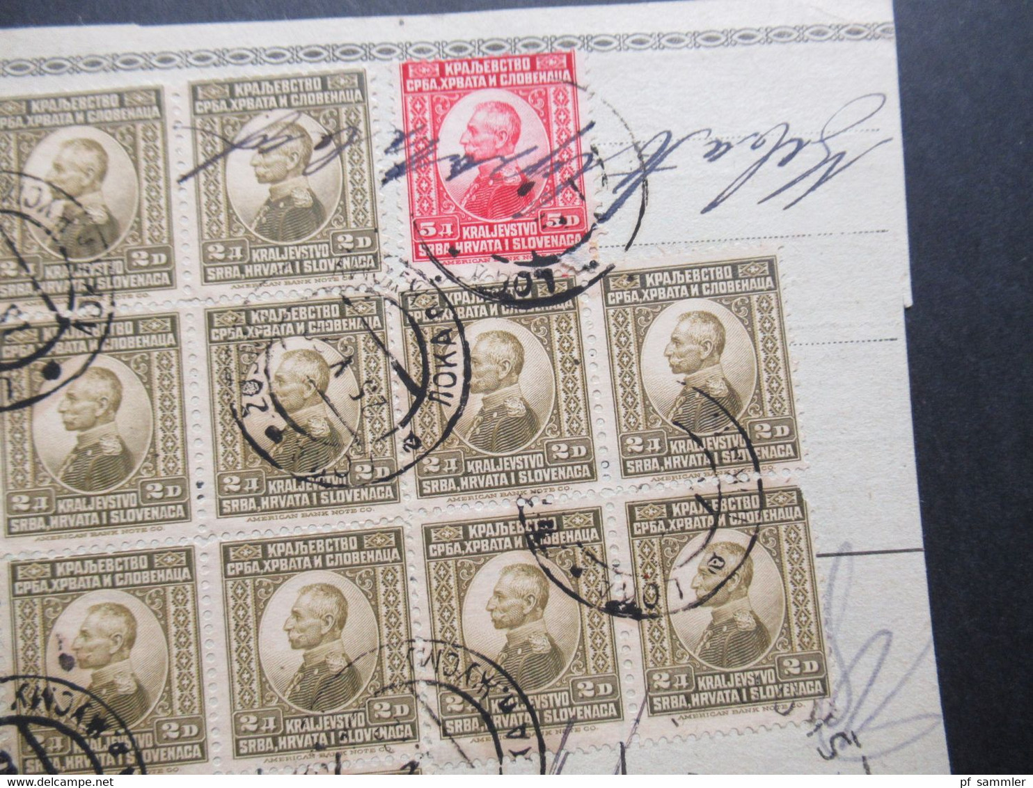 Jugoslawien SHS 1922 Paketkarte Aus Loka Pri Zusmu (Slowenien) Mit Freimarken Nr. 155 (20) Und Nr. 158 MiF - Covers & Documents