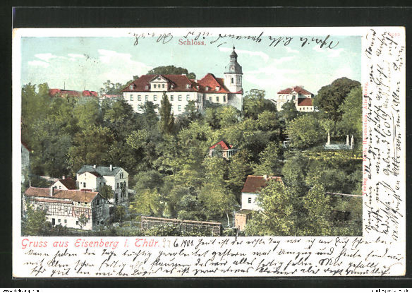 AK Eisenberg I. Thür., Ortspartie Mit Schloss - Eisenberg