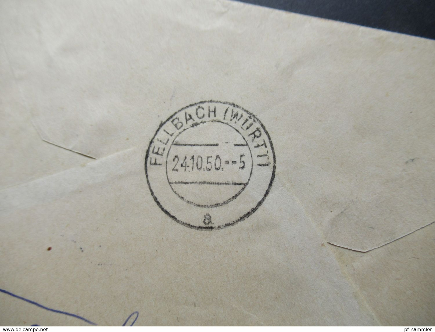 Jugoslawien 1950 Freimarken Mit Aufdruck FNR Nr. 604 (3) MeF Eilbote Express Rijeka - Stuttgart Schmiden Amerik Zone - Lettres & Documents