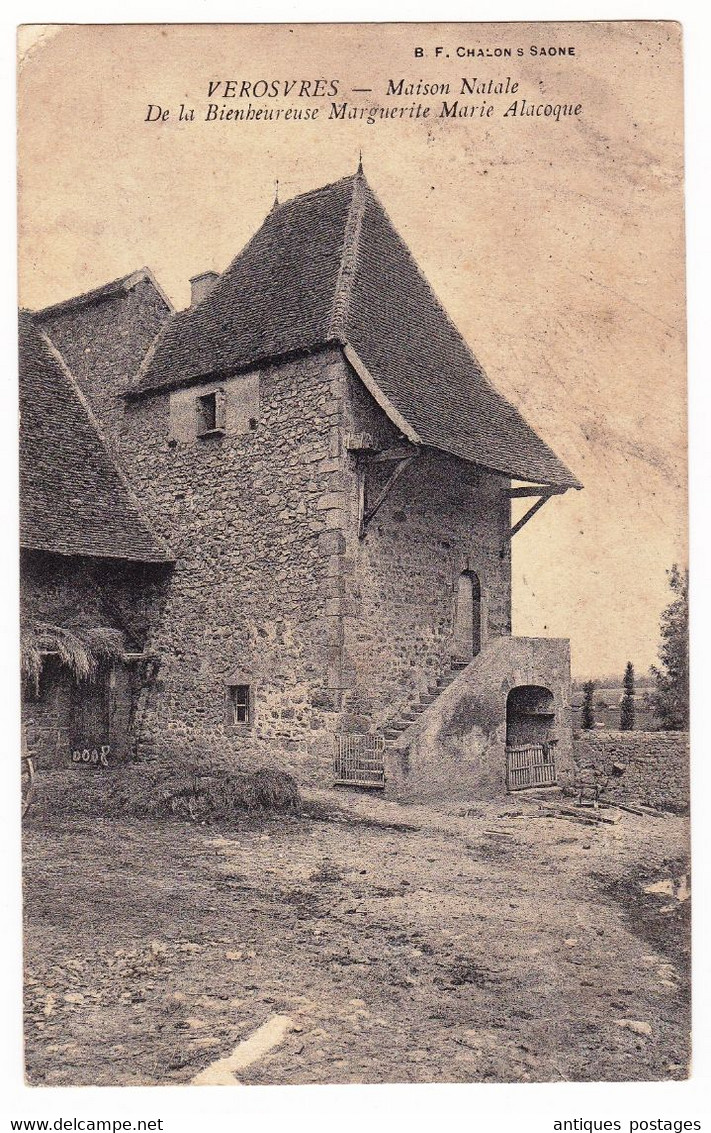 Carte Postale 1907Paire Type Blanc 2c Paray Le Monial Charleville Mézières Verosvres Marguerite Marie Alacoque Bourgogne - 1900-29 Blanc