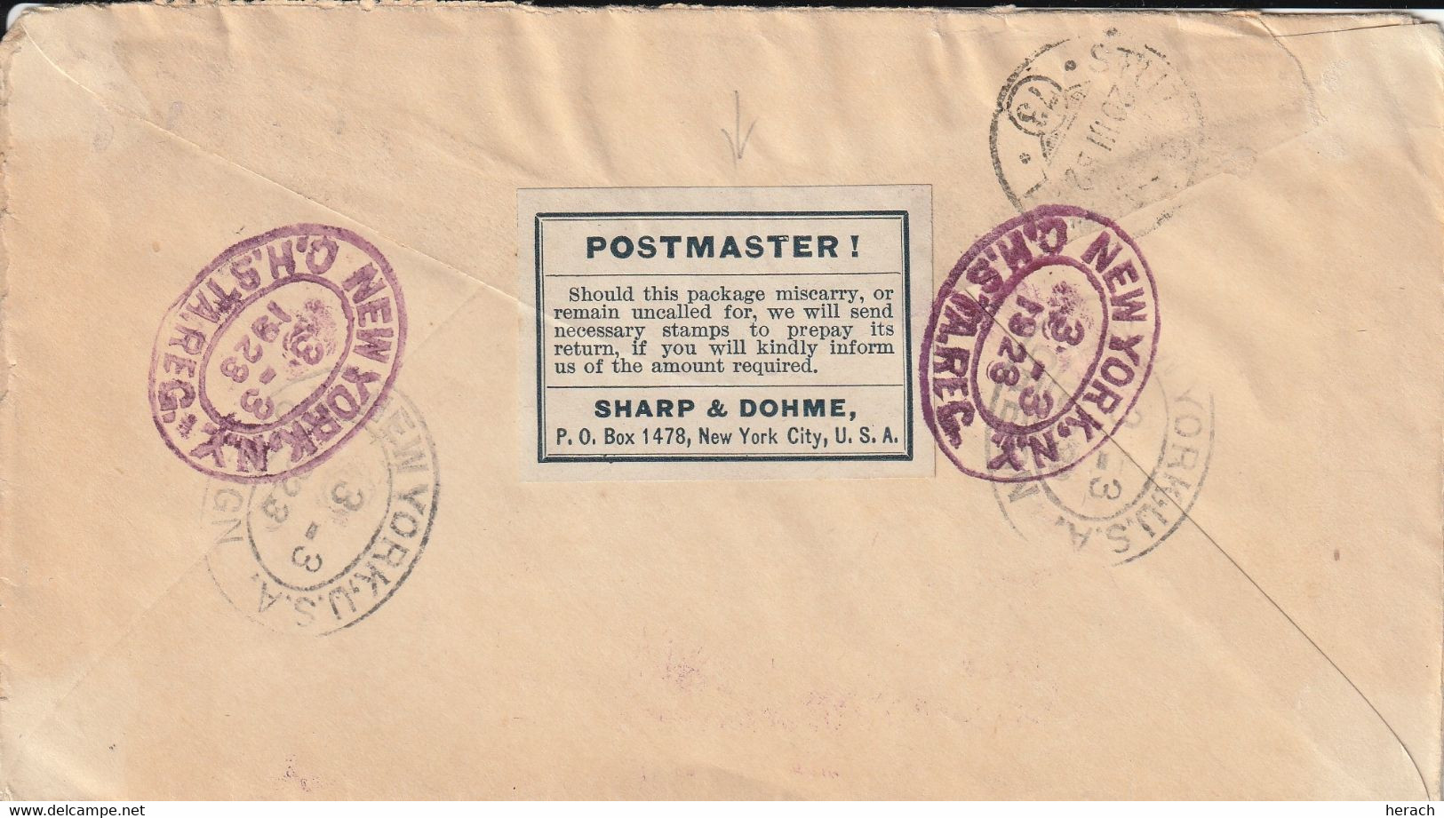 Etats Unis Entier Postal Recommandé Pour L'Allemagne 1923 - 1921-40