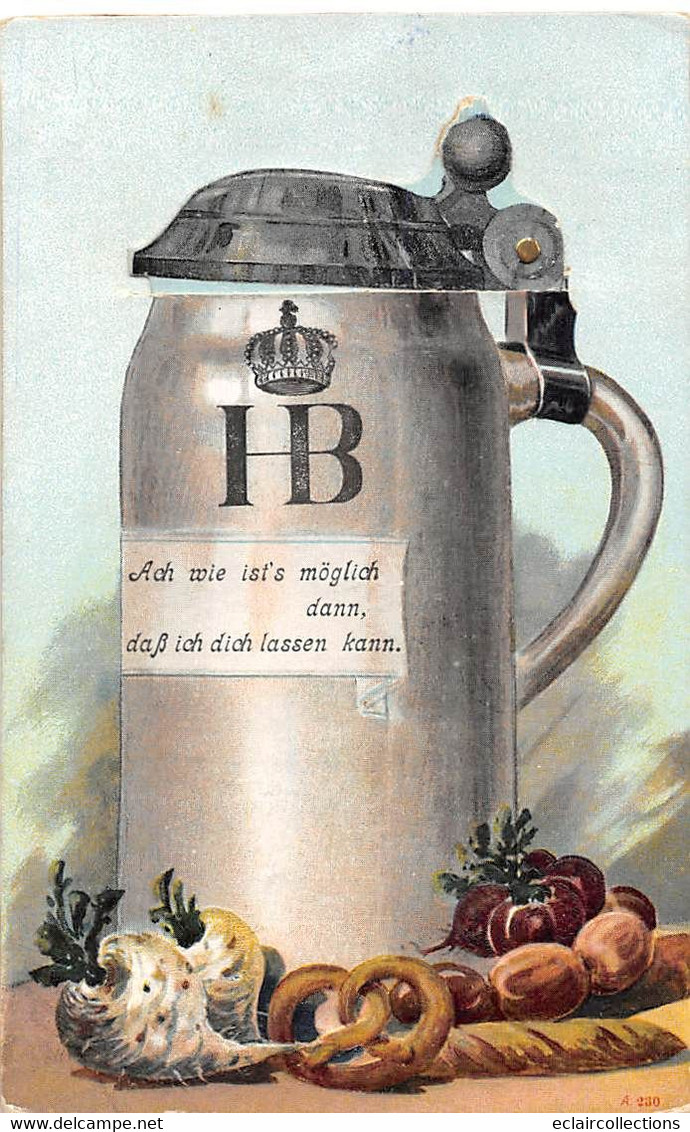 Thème Carte Postale  A Système :Bock A Bière  Le Couvercle Se Soulève  (voir Scan) - Dreh- Und Zugkarten