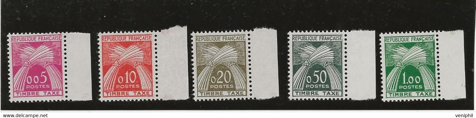 TIMBRES TAXES N° 90 A 94 NEUF SANS CHARNIERE BORD DE FEUILLE -ANNEE 1960 - COTE :70 € - 1960-.... Postfris