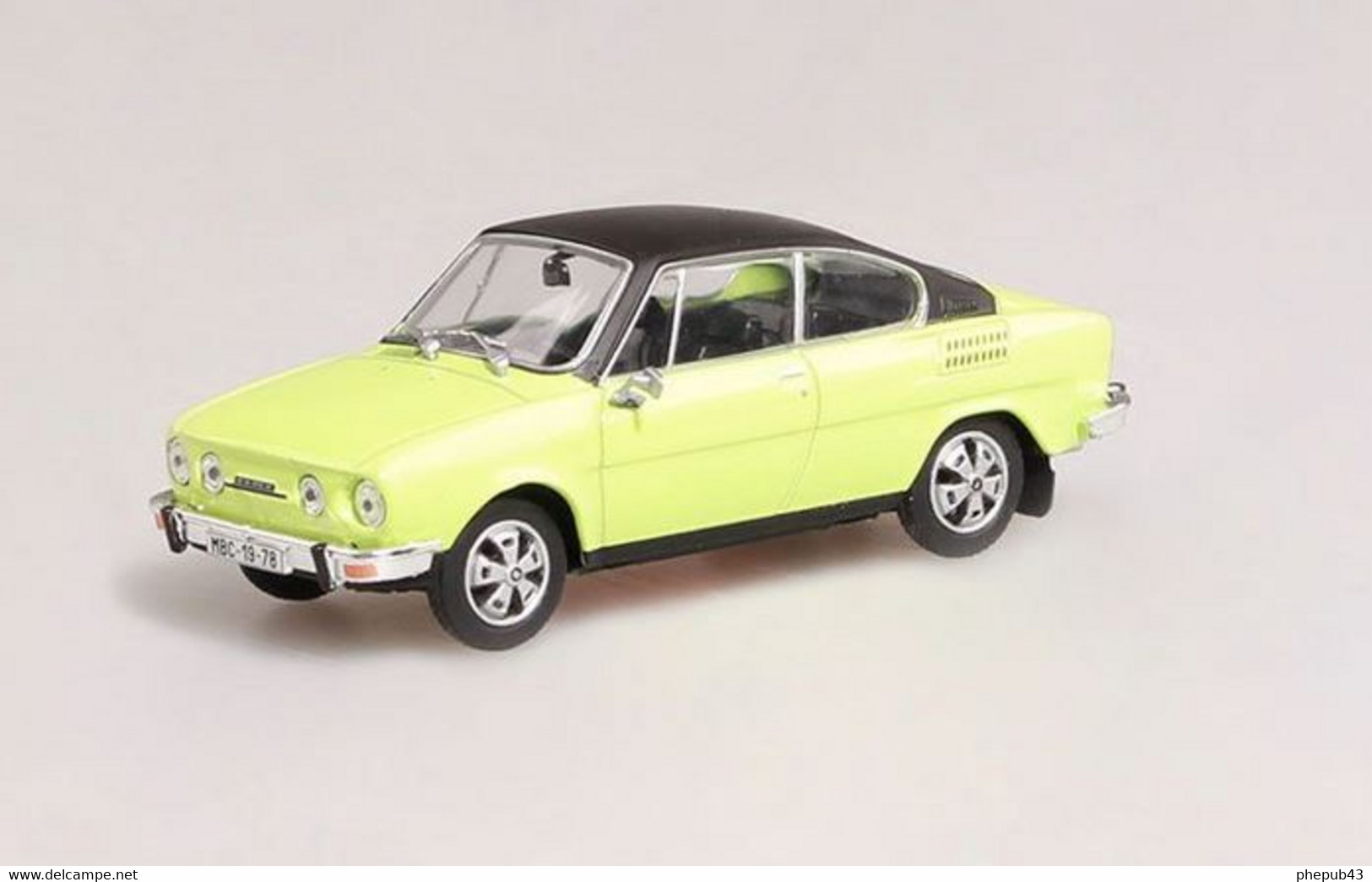 Škoda 110R Coupé - 1980 - Light Green & Black - Abrex - Cararama (Oliex)