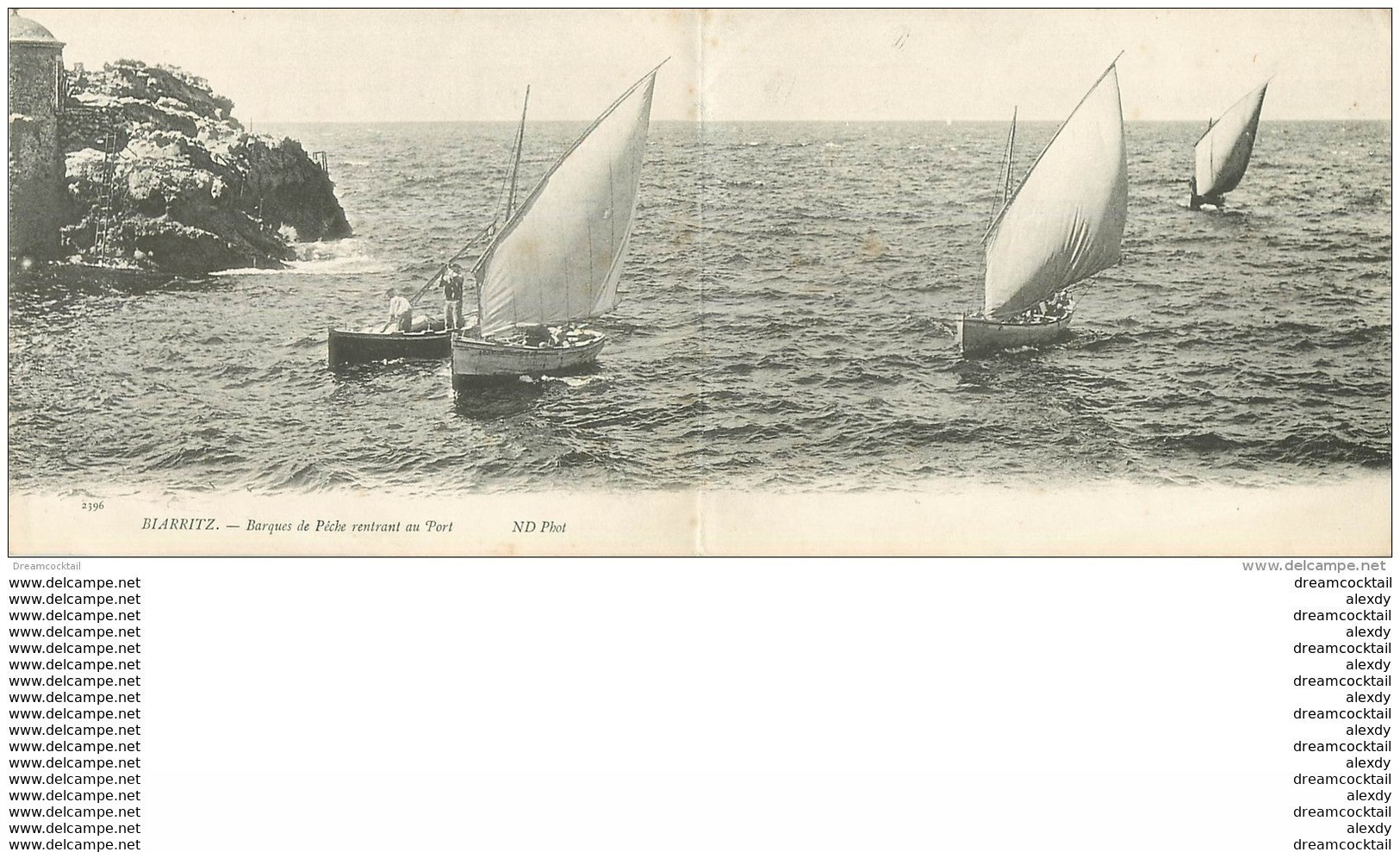 WW 64 BIARRITZ. Carte Panoramique Des Barques De Pêche Rentrant Au Port. ND Phot.Pêcheurs Et Métiers De La Mer Vers 1900 - Biarritz