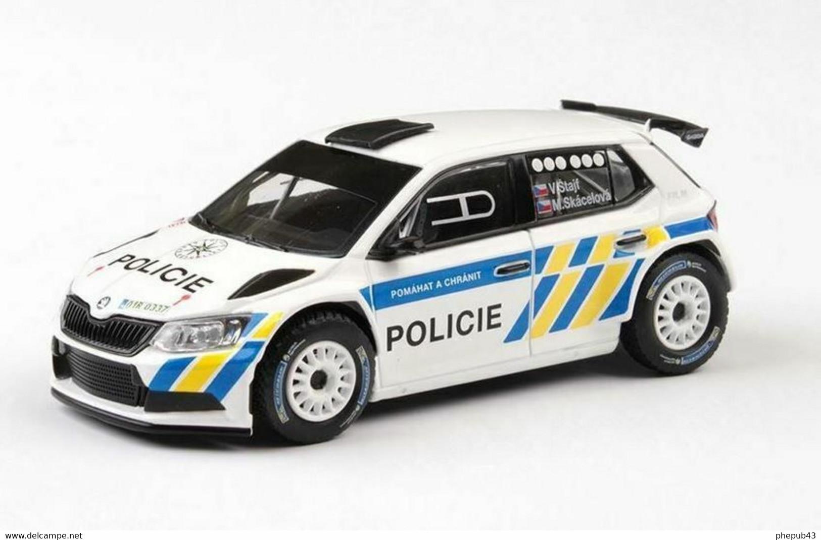 Sköda Fabia III R5 - Policie ČR - 2015 - White & Fluo - Abrex - Cararama (Oliex)