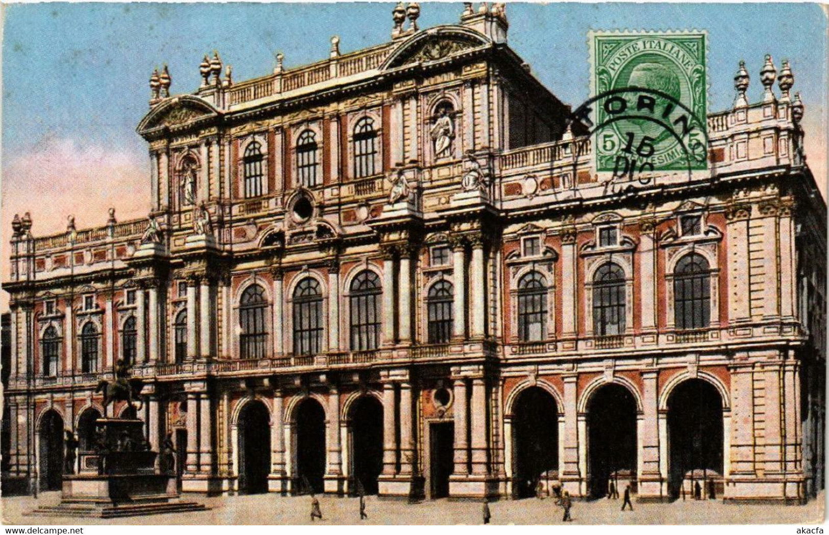 CPA AK TORINO Palazzo Carignano E Monumento A Carlo A. ITALY (540420) - Palazzo Carignano