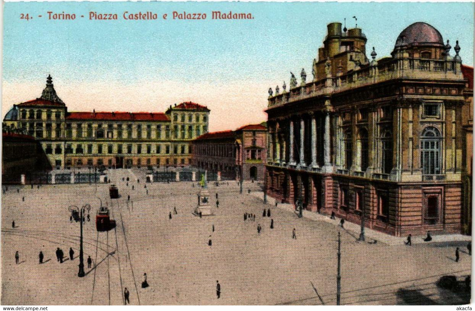 CPA AK TORINO Piazza Castello E Palazzo Madama ITALY (540502) - Palazzo Madama