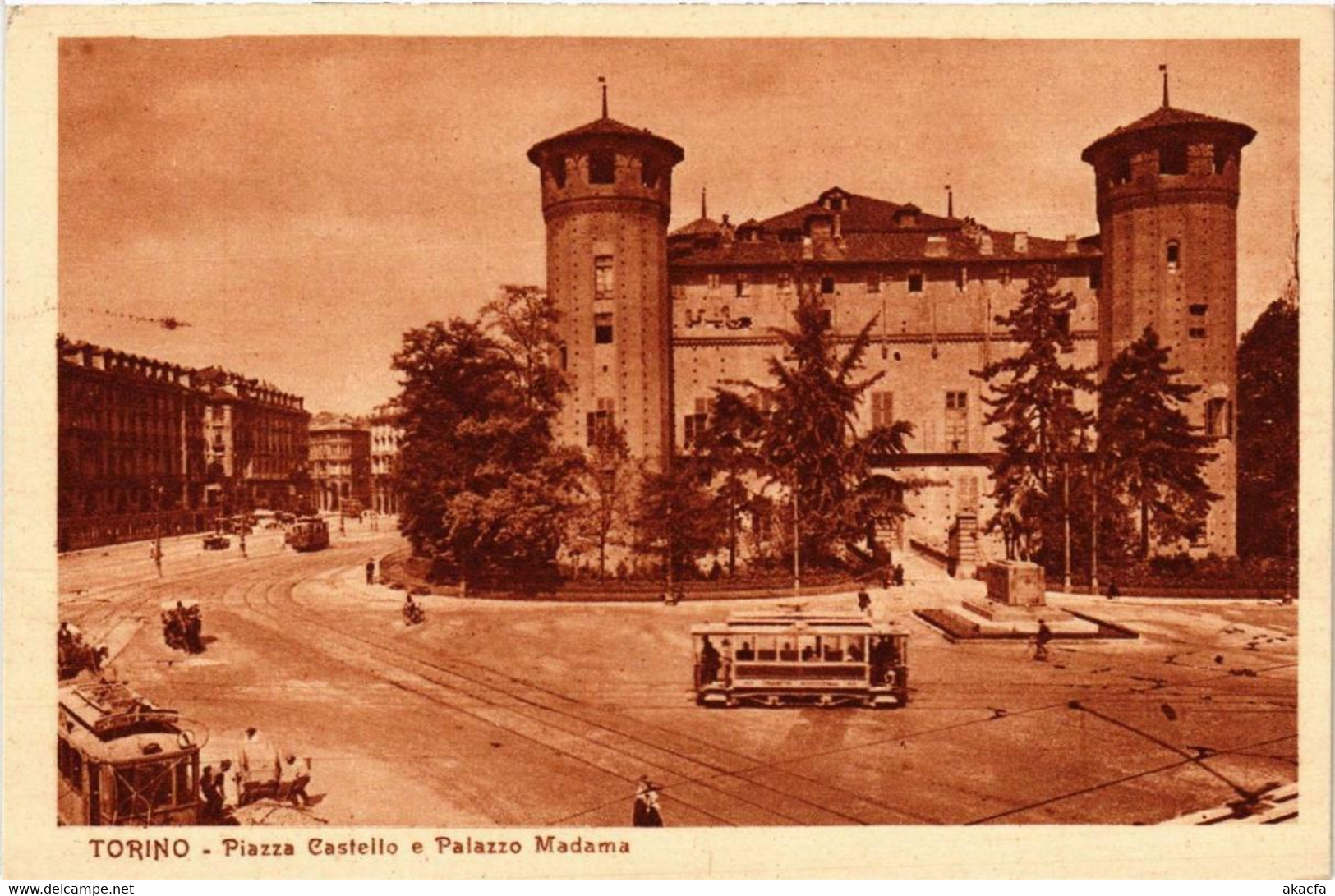 CPA AK TORINO Piazza Castello E Palazzo Madama ITALY (540515) - Palazzo Madama