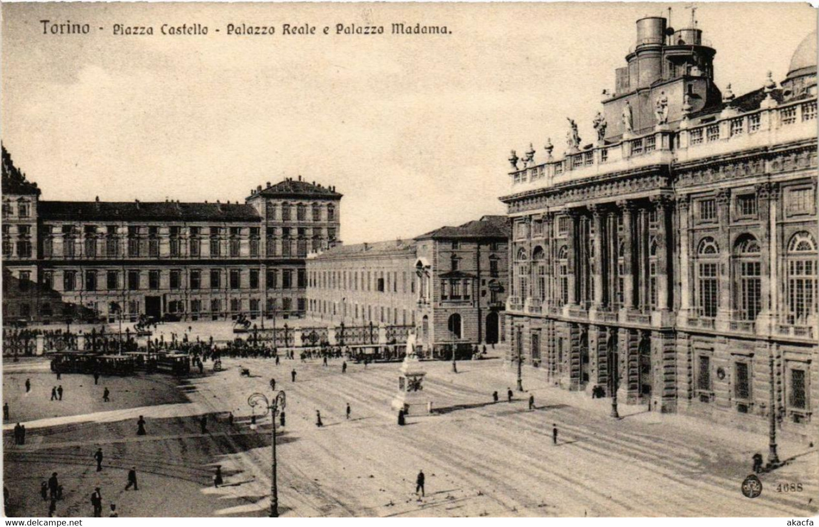 CPA AK TORINO Piazza Castello, Palazzo Reale E Pal.Madama ITALY (540544) - Palazzo Madama