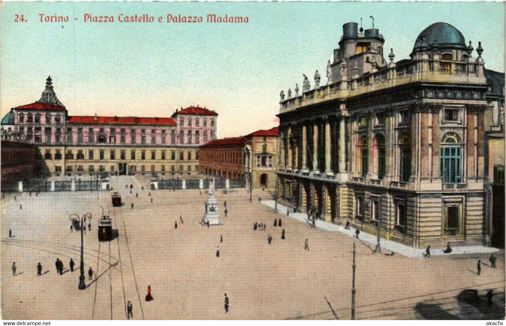 CPA AK TORINO Piazza Castello E Palazzo Madama ITALY (540565) - Palazzo Madama
