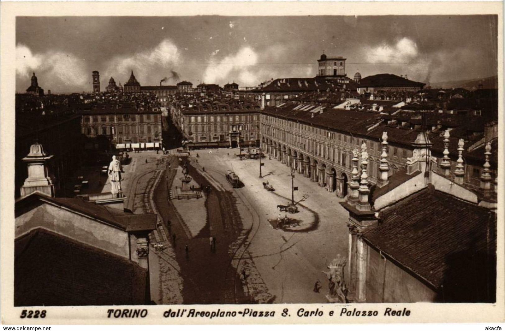 CPA AK TORINO Dall'Areoplano-Piazza S.Carlo E Palazzo Reale ITALY (540574) - Palazzo Reale