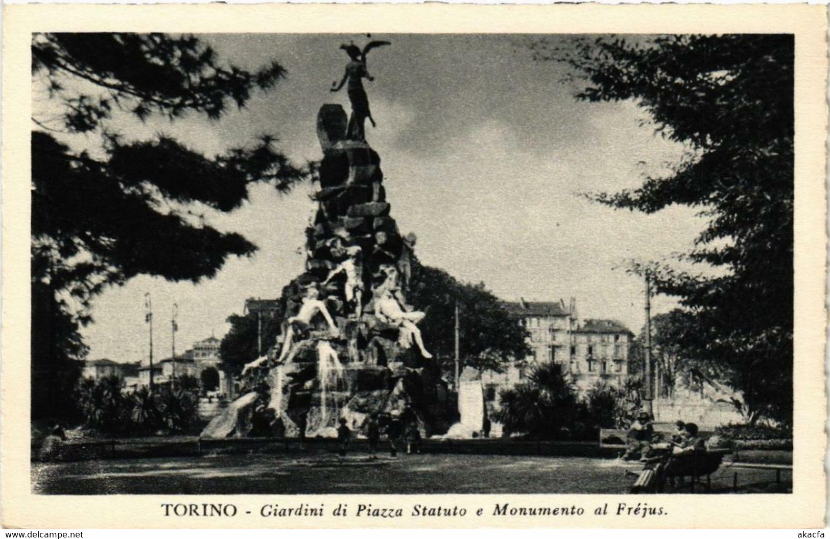 CPA AK TORINO Giardini Di Piazza Statuto E Mon.al Fréjus ITALY (540580) - Parks & Gärten