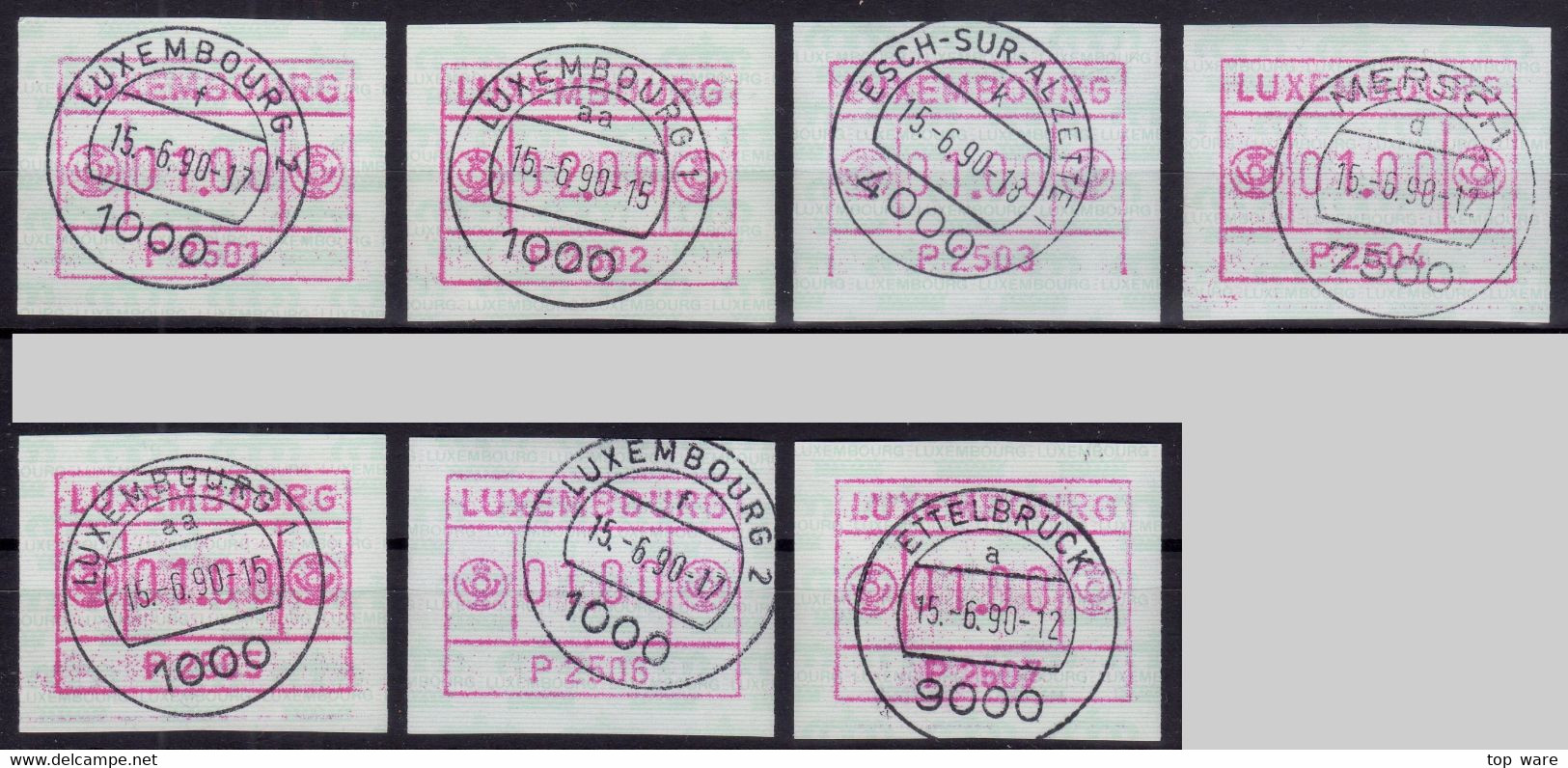 Luxemburg Luxembourg Timbres ATM 1-3 / Frama Automatenmarken Komplett Vollstempel Vom Standort Etiquetas Automatici - Frankeervignetten